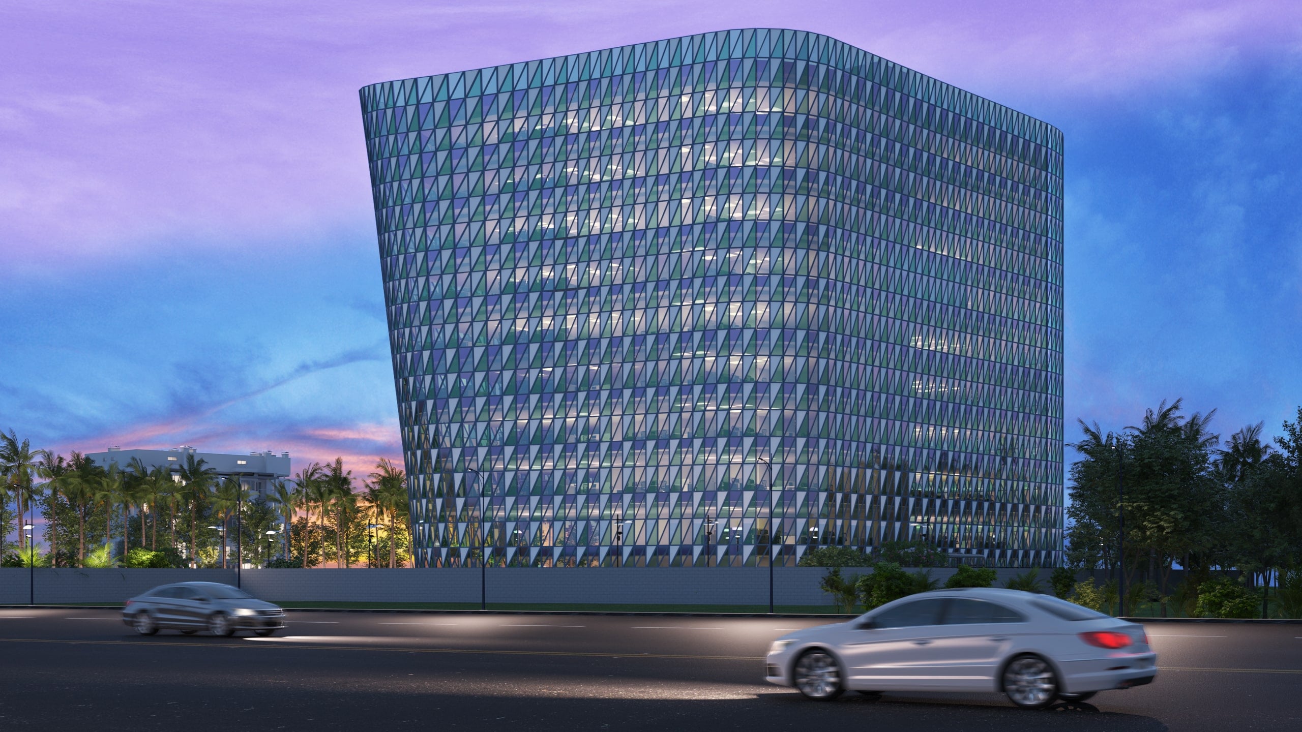 One Hebbal - stunning grade A office building with a full glass façade on the Airport road 